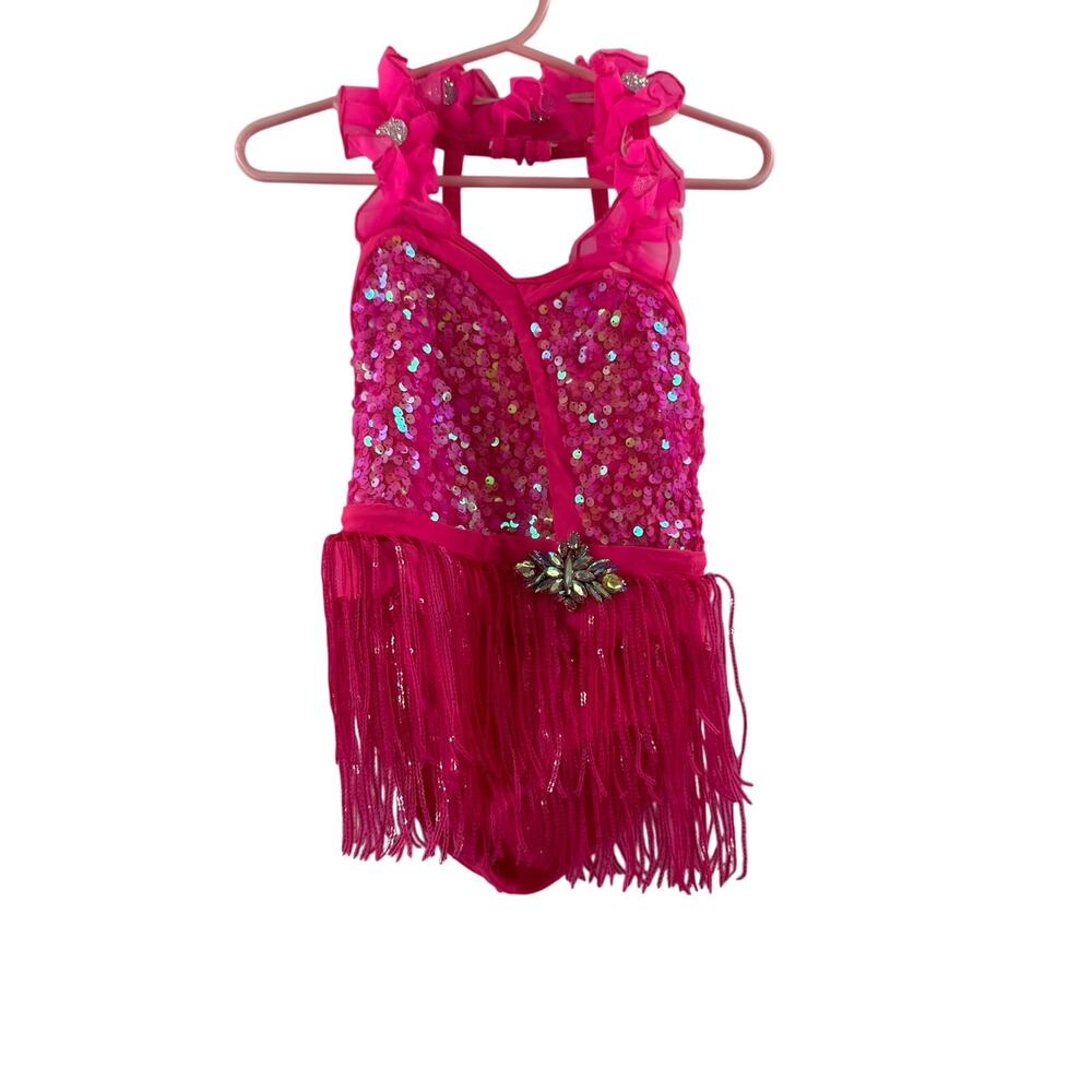 Revolution Dancewear Costume Girls Size XSC RC24650 Picture Show Sequin Fringe